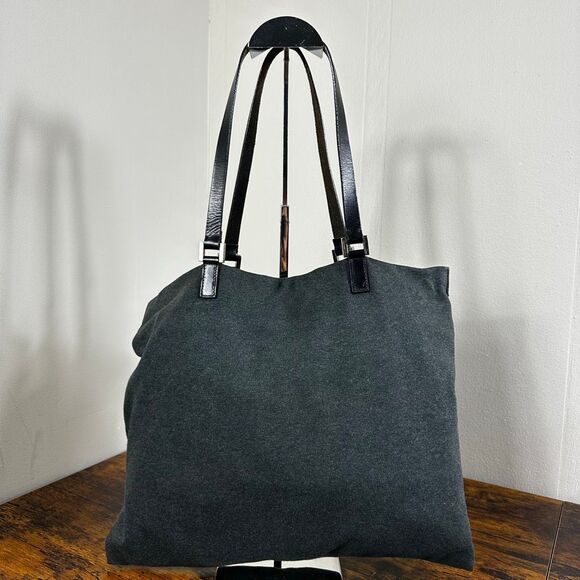 FENDI FF Vintage Jersey Tote Bag Gray - Picture 2 of 16